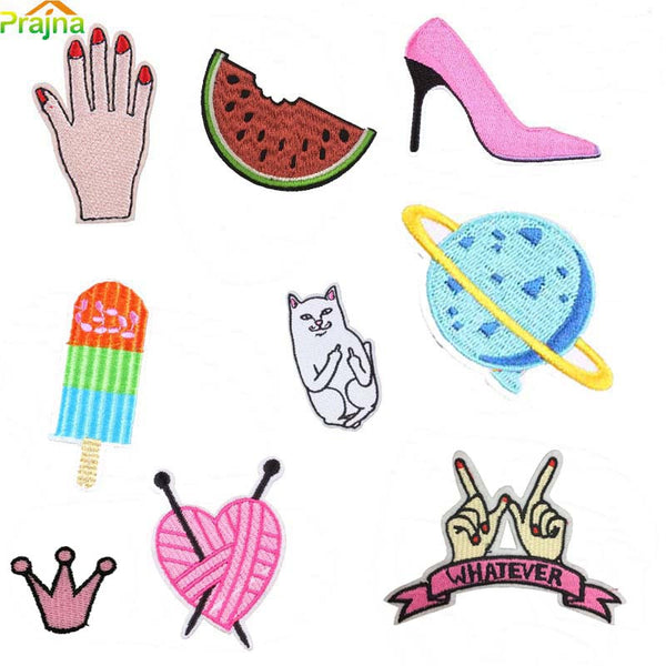 1PCS Anime Space Unicorn Cat Patch Iron Sew On Cartoon Patches Rainbow Cute Cheap Embroidered Patches For Clothes Stickers Badge
