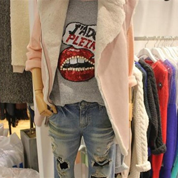 1Pcs embroidered clothes sew on patches lipstick red lips sequined clothing applique for shoes hats clothes decorations