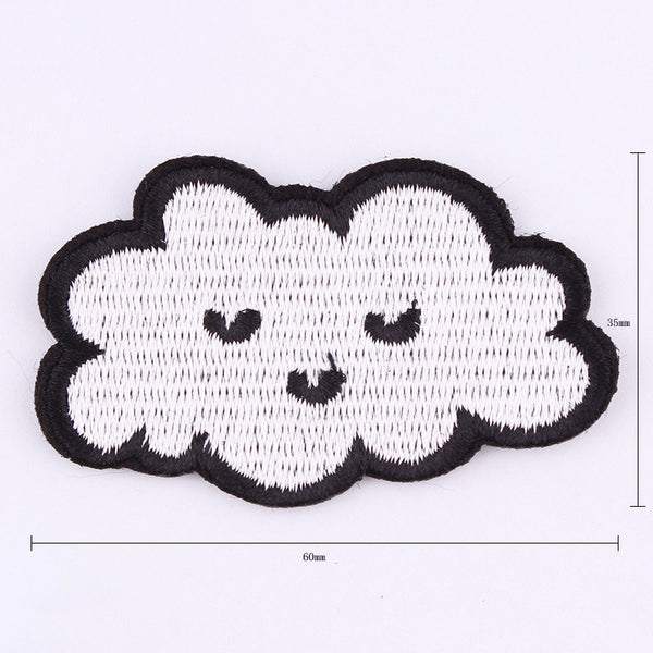 1Pcs Cloud Patches  For Clothing Iron On Embroidered Sew Applique Cute Patch Fabric Badge Garment DIY Apparel Accessories
