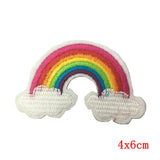 1PCS Anime Space Unicorn Cat Patch Iron Sew On Cartoon Patches Rainbow Cute Cheap Embroidered Patches For Clothes Stickers Badge