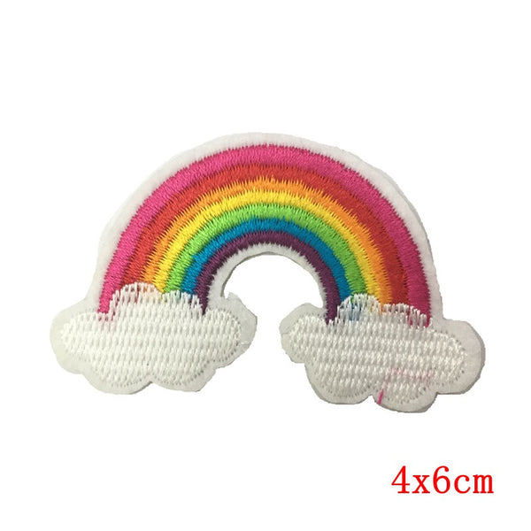 1PCS Anime Space Unicorn Cat Patch Iron Sew On Cartoon Patches Rainbow Cute Cheap Embroidered Patches For Clothes Stickers Badge