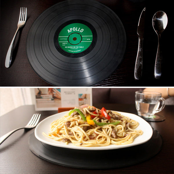 Vinyl Record Silicone  Dining Table Mats 2pcs