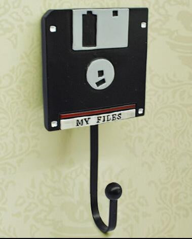 Vintage Coat Hooks - Cassette, Floppy Disk & Vinyl Record