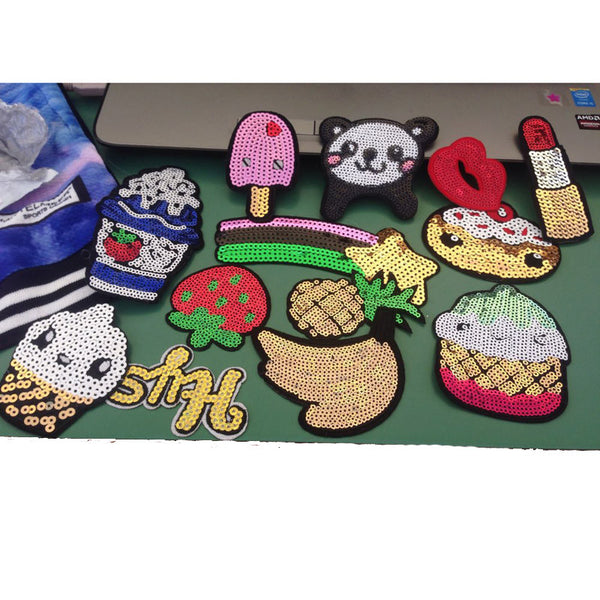 2016 new patches! 13 different size 3d handmade sequined iron on pateches for clothing iron-on transfers  20