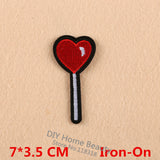 3 PCS Love lollipop Clothes Embroidered Iron on Patches for Clothing DIY Stripes Motif Appliques parches bordados 7*3.5 CM @I4