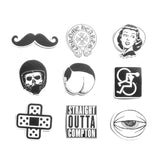 60 PCS Black and White Cool Stickers