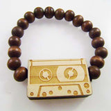 CASSETTE TAPE Bracelet Wooden Beads - 6PC/Lot