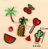 8 Pcs/Lot Plant Cactus Embroidered Iron on Patches for Clothing DIY Apparel Accessories Lollipop Sticker Appliques Badge @I