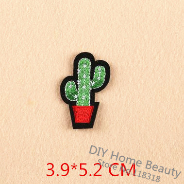 8 Pcs/Lot Plant Cactus Embroidered Iron on Patches for Clothing DIY Apparel Accessories Lollipop Sticker Appliques Badge @I
