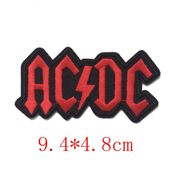 ACDC AC/DC Music Band Logo patch Rock Heavy Metal Punk Music Band Logo Patch Sew Iron on Embroidered Badge Sign Costume Gift