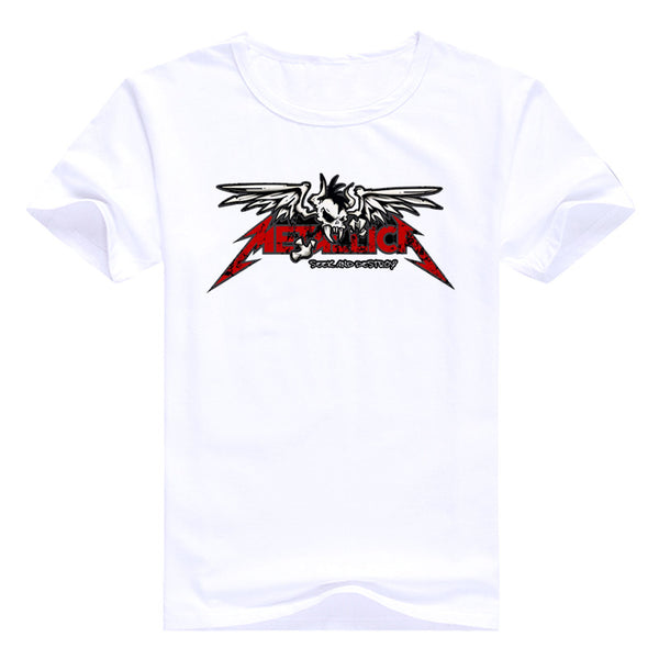 Summer Classic Heavy Metal Metallica Design Rock T-shirts Casual Cotton T Shirt Hipster Men Hip Hop Tshirt