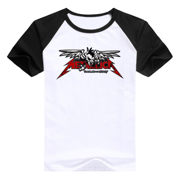 Summer Classic Heavy Metal Metallica Design Rock T-shirts Casual Cotton T Shirt Hipster Men Hip Hop Tshirt