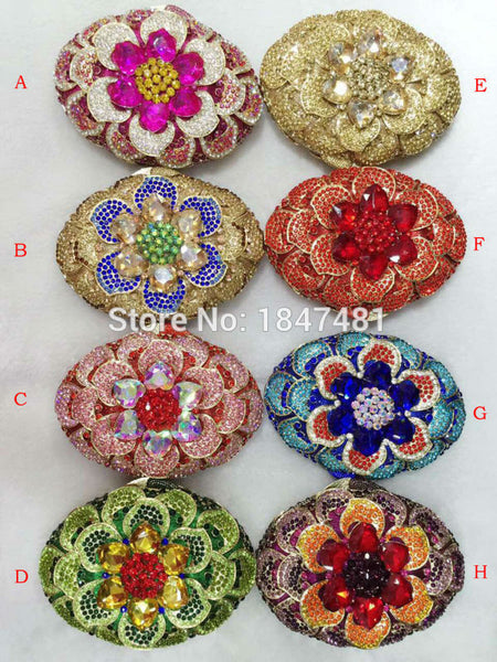 Jewel Encrusted Flower-gasm Clutch
