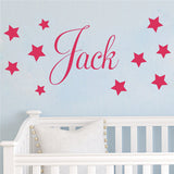 D201 Baby Boys Wall Sticker - Personalised Stars Child Name Bedroom Nursery vinyl stickers