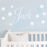 D201 Baby Boys Wall Sticker - Personalised Stars Child Name Bedroom Nursery vinyl stickers