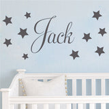 D201 Baby Boys Wall Sticker - Personalised Stars Child Name Bedroom Nursery vinyl stickers