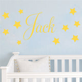 D201 Baby Boys Wall Sticker - Personalised Stars Child Name Bedroom Nursery vinyl stickers