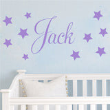 D201 Baby Boys Wall Sticker - Personalised Stars Child Name Bedroom Nursery vinyl stickers