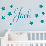 D201 Baby Boys Wall Sticker - Personalised Stars Child Name Bedroom Nursery vinyl stickers