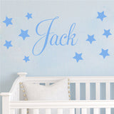 D201 Baby Boys Wall Sticker - Personalised Stars Child Name Bedroom Nursery vinyl stickers