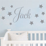 D201 Baby Boys Wall Sticker - Personalised Stars Child Name Bedroom Nursery vinyl stickers