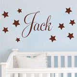 D201 Baby Boys Wall Sticker - Personalised Stars Child Name Bedroom Nursery vinyl stickers