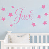 D201 Baby Boys Wall Sticker - Personalised Stars Child Name Bedroom Nursery vinyl stickers
