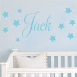 D201 Baby Boys Wall Sticker - Personalised Stars Child Name Bedroom Nursery vinyl stickers