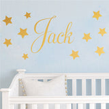 D201 Baby Boys Wall Sticker - Personalised Stars Child Name Bedroom Nursery vinyl stickers