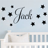 D201 Baby Boys Wall Sticker - Personalised Stars Child Name Bedroom Nursery vinyl stickers