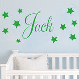 D201 Baby Boys Wall Sticker - Personalised Stars Child Name Bedroom Nursery vinyl stickers
