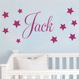 D201 Baby Boys Wall Sticker - Personalised Stars Child Name Bedroom Nursery vinyl stickers