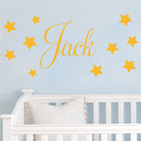 D201 Baby Boys Wall Sticker - Personalised Stars Child Name Bedroom Nursery vinyl stickers