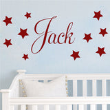 D201 Baby Boys Wall Sticker - Personalised Stars Child Name Bedroom Nursery vinyl stickers