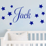 D201 Baby Boys Wall Sticker - Personalised Stars Child Name Bedroom Nursery vinyl stickers