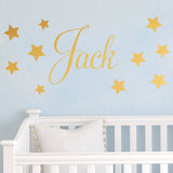 D201 Baby Boys Wall Sticker - Personalised Stars Child Name Bedroom Nursery vinyl stickers