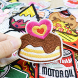 Diy food and drink patches for clothing iron embroidered patch applique iron on patches sewing accessories badge on clothes bags