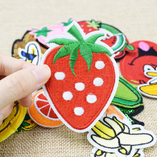 Diy fruit patches for clothing iron embroidered patch applique iron on patches sewing accessories badge stickers for clothes bag