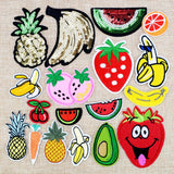Diy fruit patches for clothing iron embroidered patch applique iron on patches sewing accessories badge stickers for clothes bag