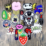 Diy patches for clothing iron embroidered patch applique iron on patches sewing accessories badge stickers for clothes bag 20pcs