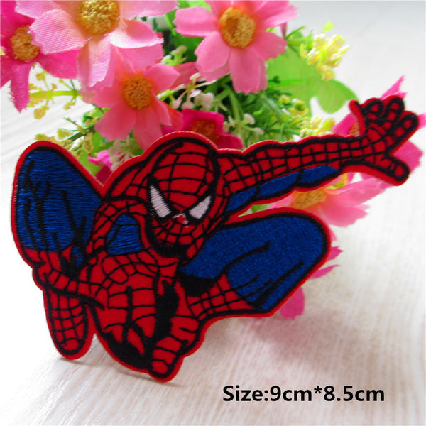 Free Shipping 10pcs Mixed Super Hero Spider Man Embroidered Iron On Patches Marvel Comics Jacket Patch Appliques DIY Accessory