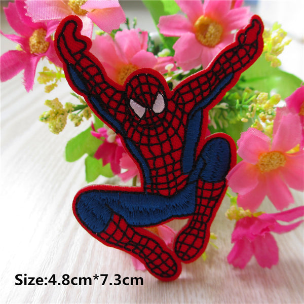 Free Shipping 10pcs Mixed Super Hero Spider Man Embroidered Iron On Patches Marvel Comics Jacket Patch Appliques DIY Accessory