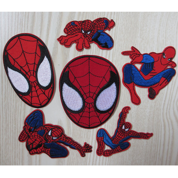 Free Shipping 10pcs Mixed Super Hero Spider Man Embroidered Iron On Patches Marvel Comics Jacket Patch Appliques DIY Accessory