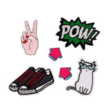 FENGRISE Cartoon Embroidered Patch Iron On Patches For Kids Clothing Felt Shapes Sewing Applique Fabric Lace Badge Letter Patch