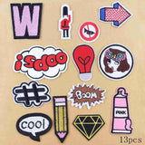 FENGRISE Cartoon Embroidered Patch Iron On Patches For Kids Clothing Felt Shapes Sewing Applique Fabric Lace Badge Letter Patch
