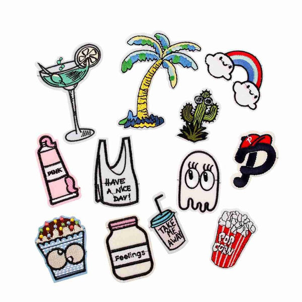 FENGRISE Cartoon Embroidered Patch Iron On Patches For Kids Clothing Felt Shapes Sewing Applique Fabric Lace Badge Letter Patch
