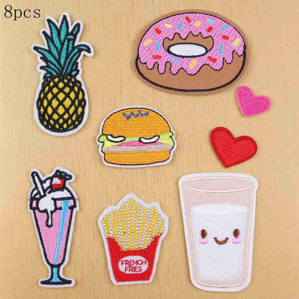 FENGRISE Cartoon Embroidered Patch Iron On Patches For Kids Clothing Felt Shapes Sewing Applique Fabric Lace Badge Letter Patch