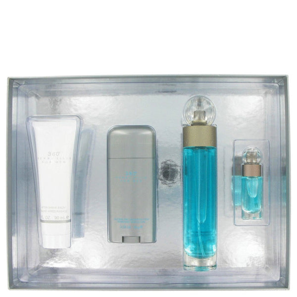 Perry Ellis 360 By Perry Ellis Gift Set -- 3.4 Oz Eau De Toilette Spray + 3 Oz After Shave Balm + 2.75 Oz Deodorant Stick + .25 Oz Mini Edt Spray