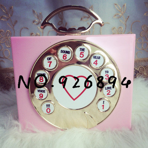 Rotary Dial Phone Perfume Shaped Clutch Realness