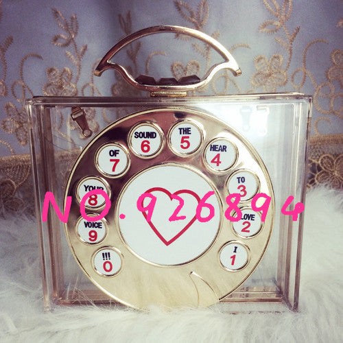 Rotary Dial Phone Perfume Shaped Clutch Realness